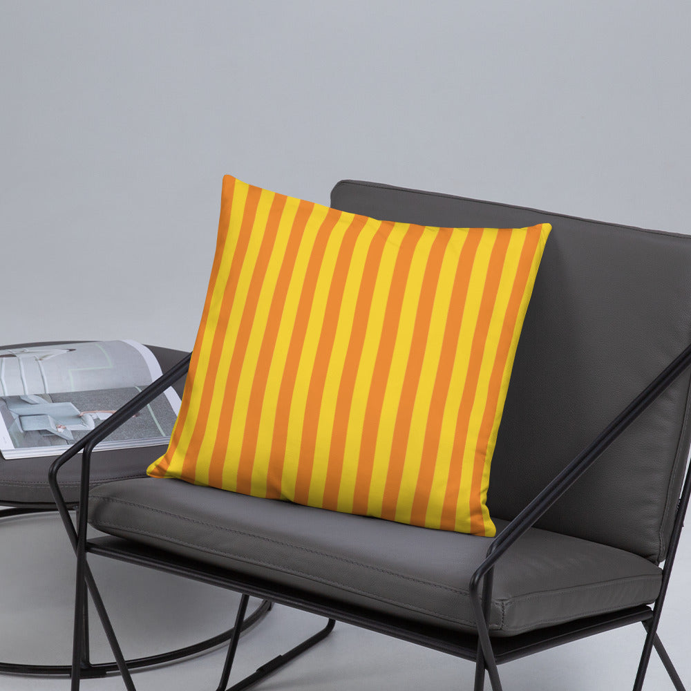 Pillow or Lumbar Bar Pillow Braniff Alexander Girard Aircraft Interior Design 1965 Orange Yellow Stripe