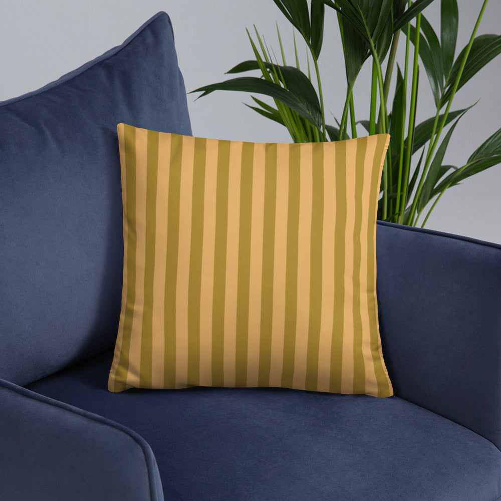 Pillow or Lumbar Bar Pillow Braniff Alexander Girard Aircraft Interior Design 1965 Cream Green Stripe