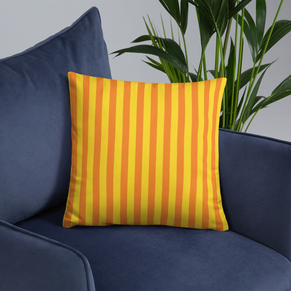 Pillow or Lumbar Bar Pillow Braniff Alexander Girard Aircraft Interior Design 1965 Orange Yellow Stripe