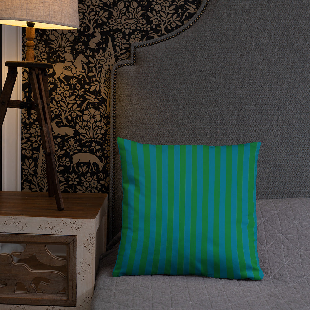 Pillow or Lumbar Bar Pillow Braniff Alexander Girard Aircraft Interior Design 1965 Green Blue