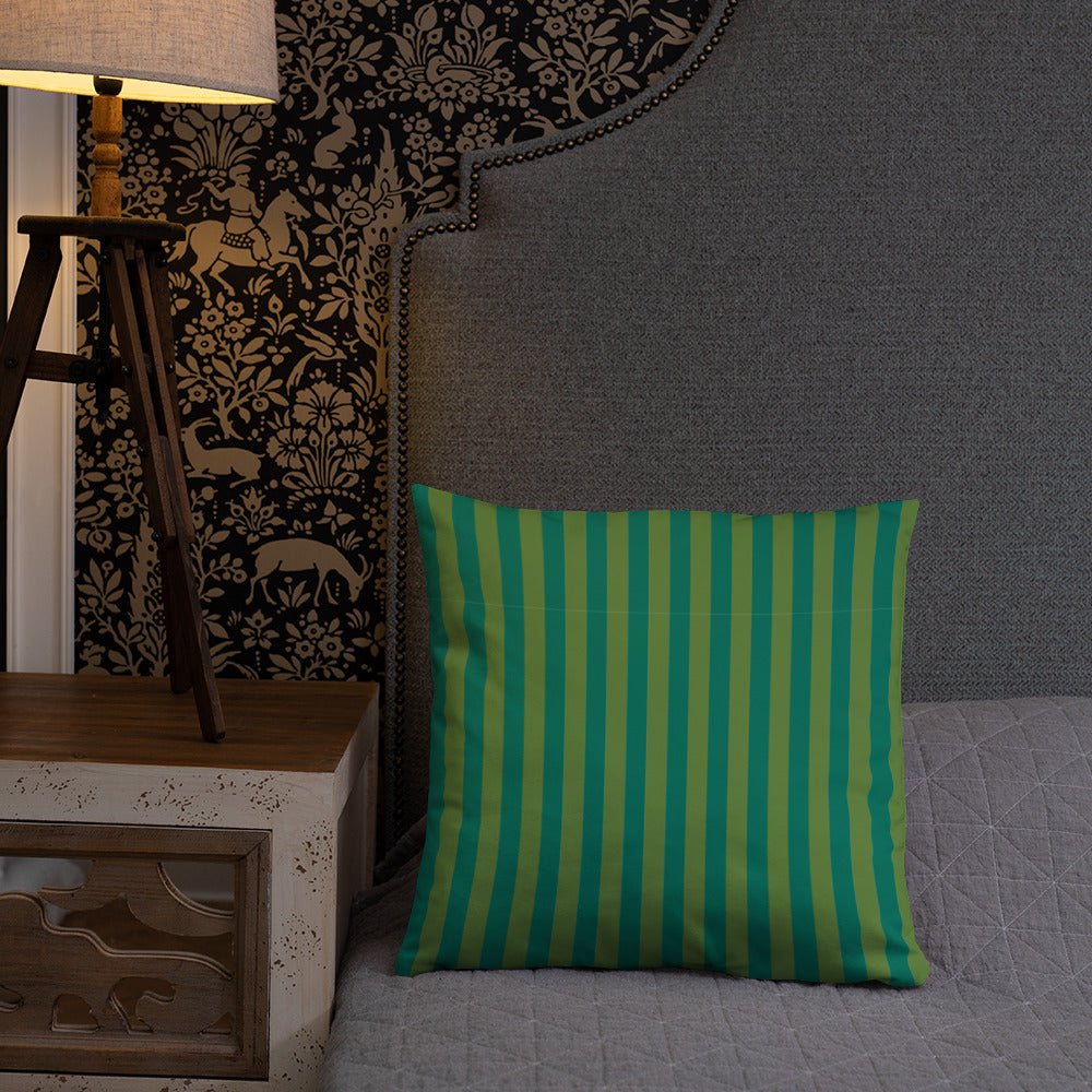 Pillow or Lumbar Bar Pillow Braniff Alexander Girard Aircraft Interior Design 1965 Green Green Stripe