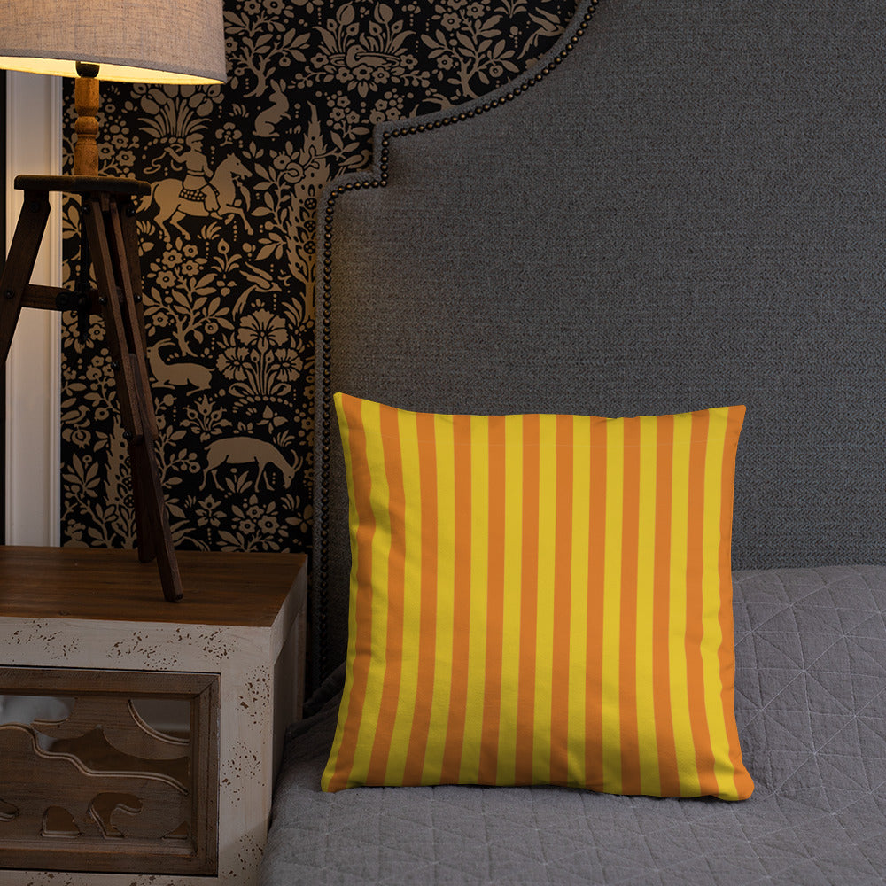Pillow or Lumbar Bar Pillow Braniff Alexander Girard Aircraft Interior Design 1965 Orange Yellow Stripe
