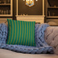 Pillow or Lumbar Bar Pillow Braniff Alexander Girard Aircraft Interior Design 1965 Green Green Stripe