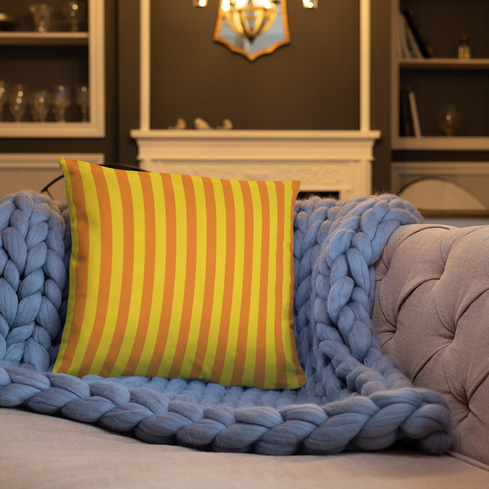Pillow or Lumbar Bar Pillow Braniff Alexander Girard Aircraft Interior Design 1965 Orange Yellow Stripe