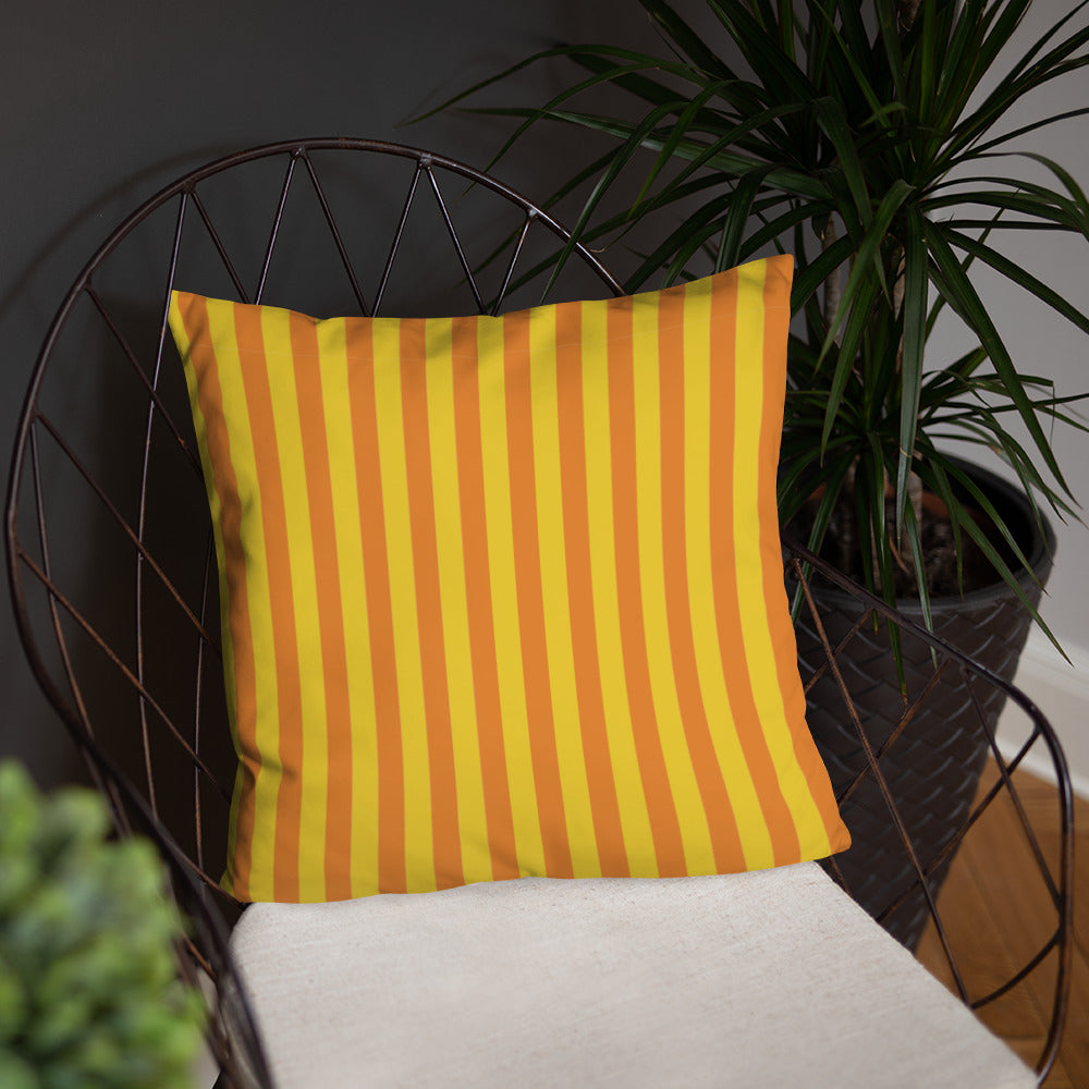 Pillow or Lumbar Bar Pillow Braniff Alexander Girard Aircraft Interior Design 1965 Orange Yellow Stripe
