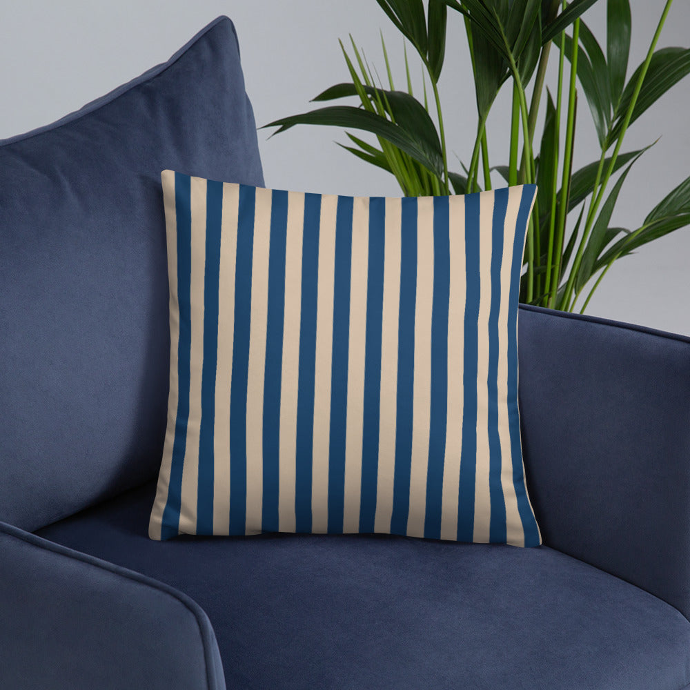 Pillow or Lumbar Bar Pillow Braniff Alexander Girard Aircraft Interior Design 1965 Navy Cream