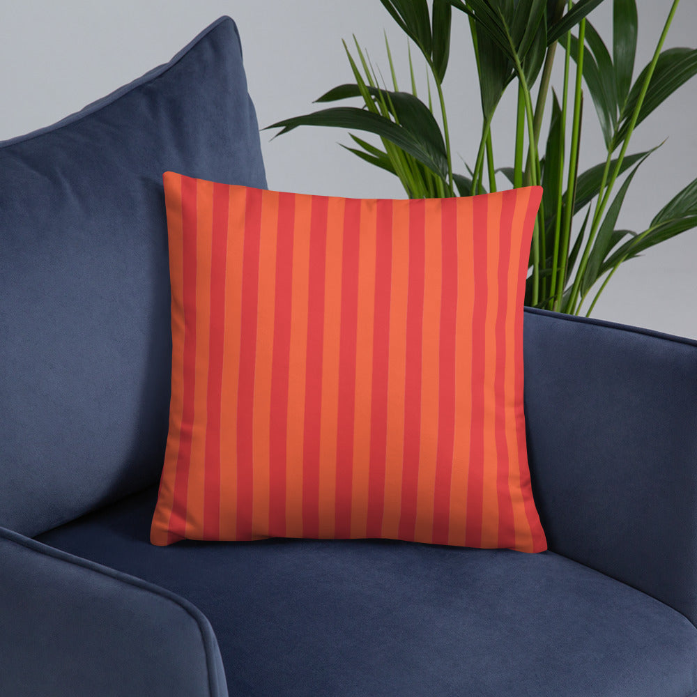 Pillow or Lumbar Bar Pillow Braniff Alexander Girard Aircraft Interior Design 1965 Watermelon Orange Stripe