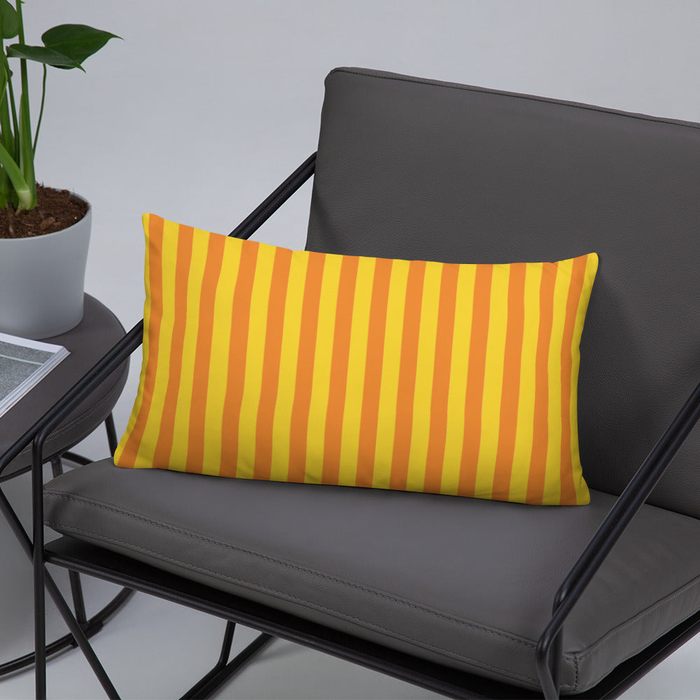 Pillow or Lumbar Bar Pillow Braniff Alexander Girard Aircraft Interior Design 1965 Orange Yellow Stripe