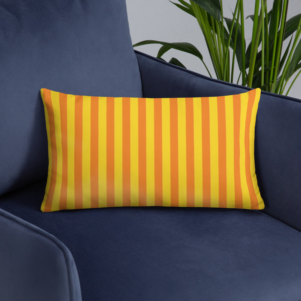 Pillow or Lumbar Bar Pillow Braniff Alexander Girard Aircraft Interior Design 1965 Orange Yellow Stripe