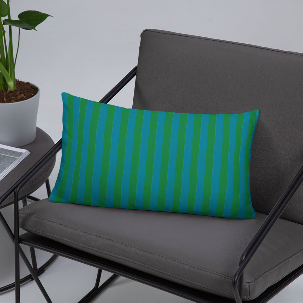 Pillow or Lumbar Bar Pillow Braniff Alexander Girard Aircraft Interior Design 1965 Green Blue