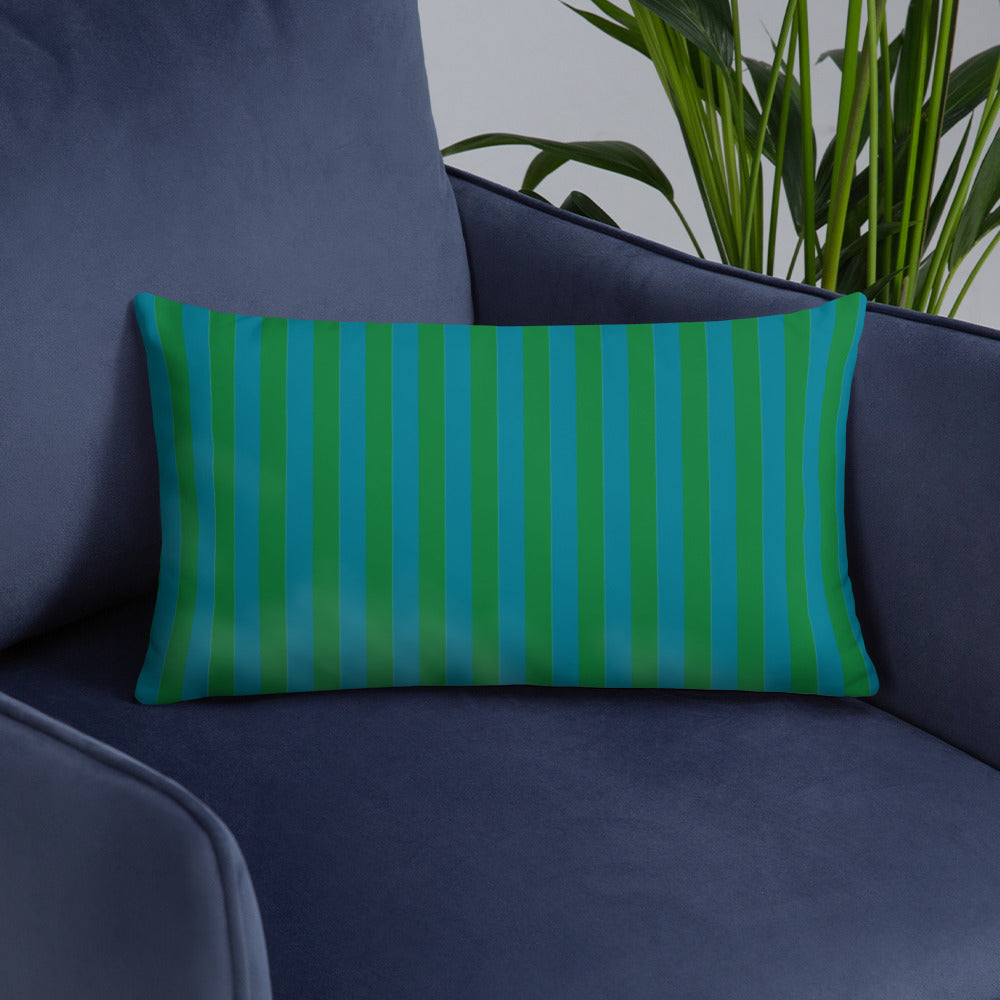 Pillow or Lumbar Bar Pillow Braniff Alexander Girard Aircraft Interior Design 1965 Green Blue