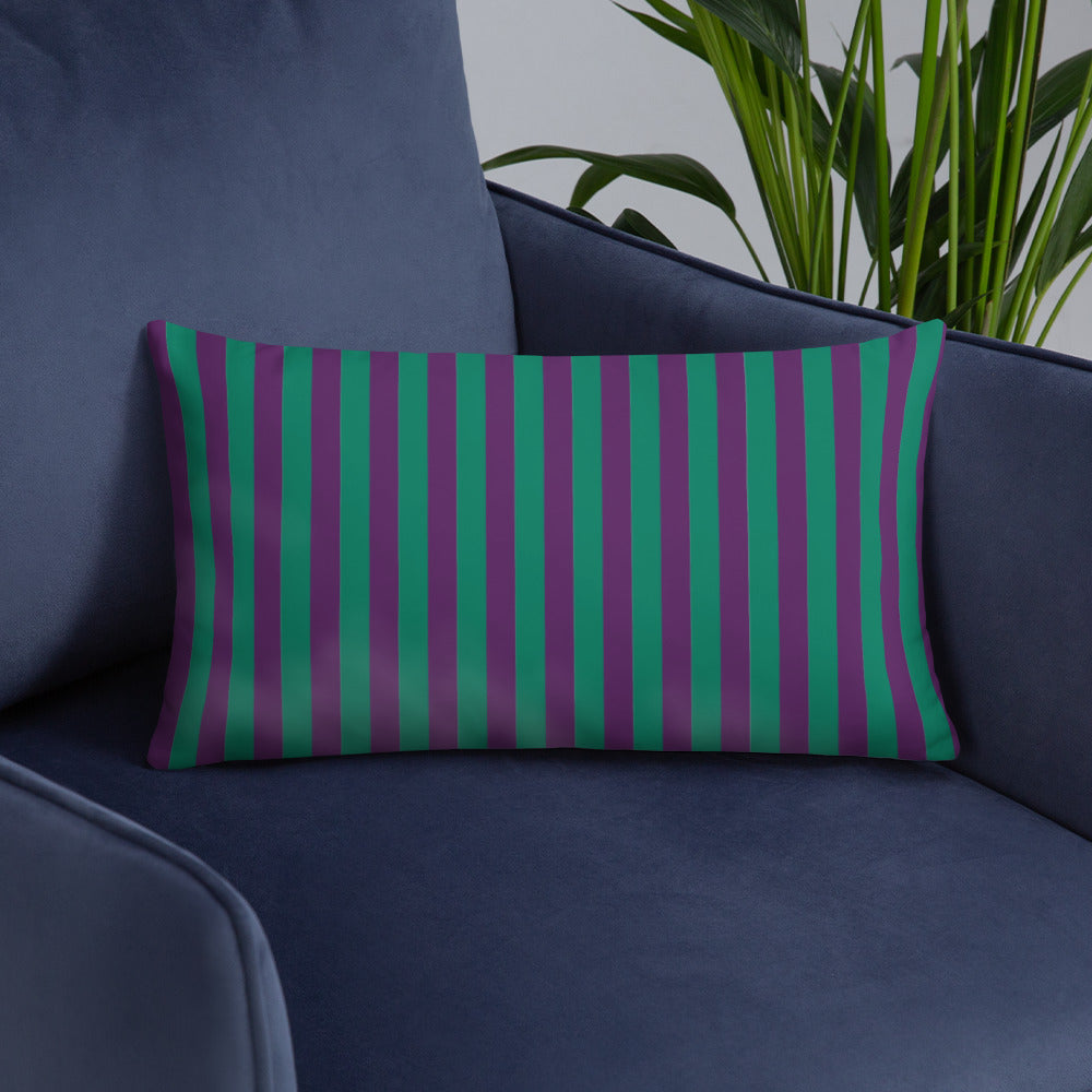 Pillow or Lumbar Bar Pillow Braniff Alexander Girard Aircraft Interior Design 1965 Purple Green
