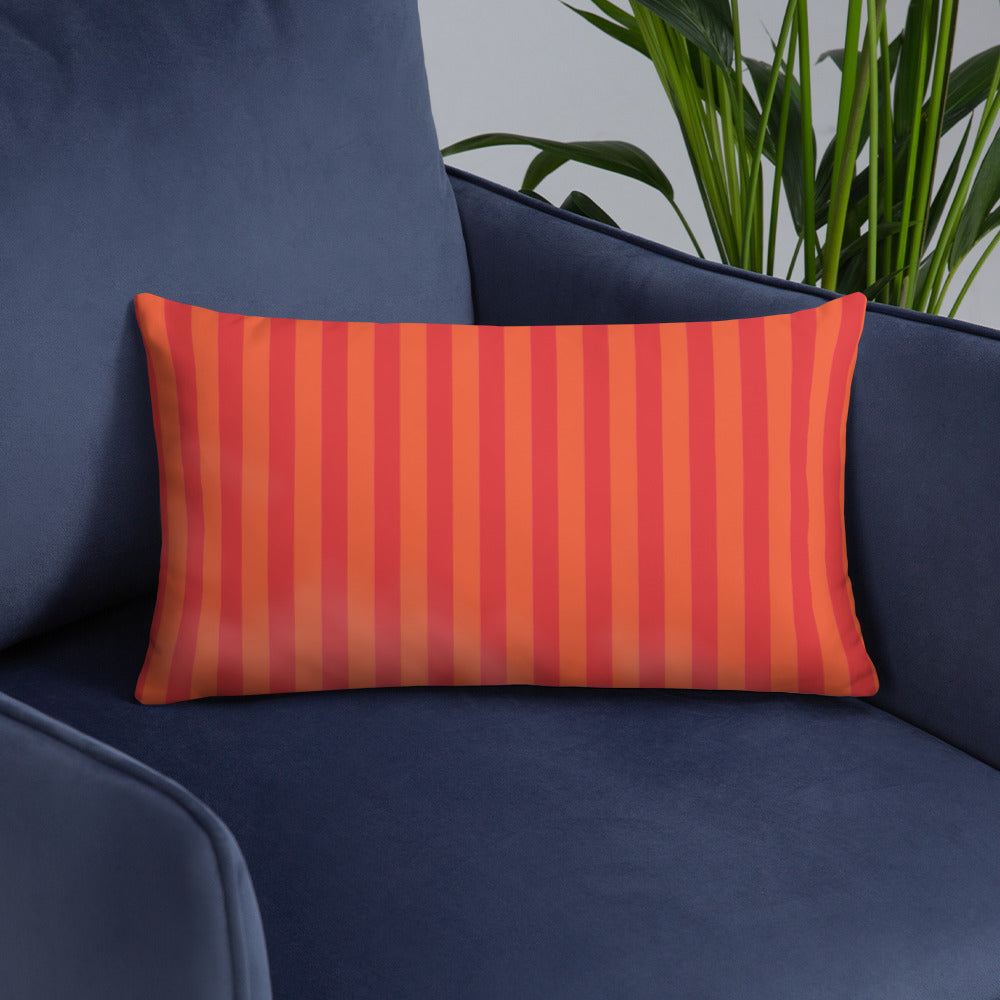 Pillow or Lumbar Bar Pillow Braniff Alexander Girard Aircraft Interior Design 1965 Watermelon Orange Stripe