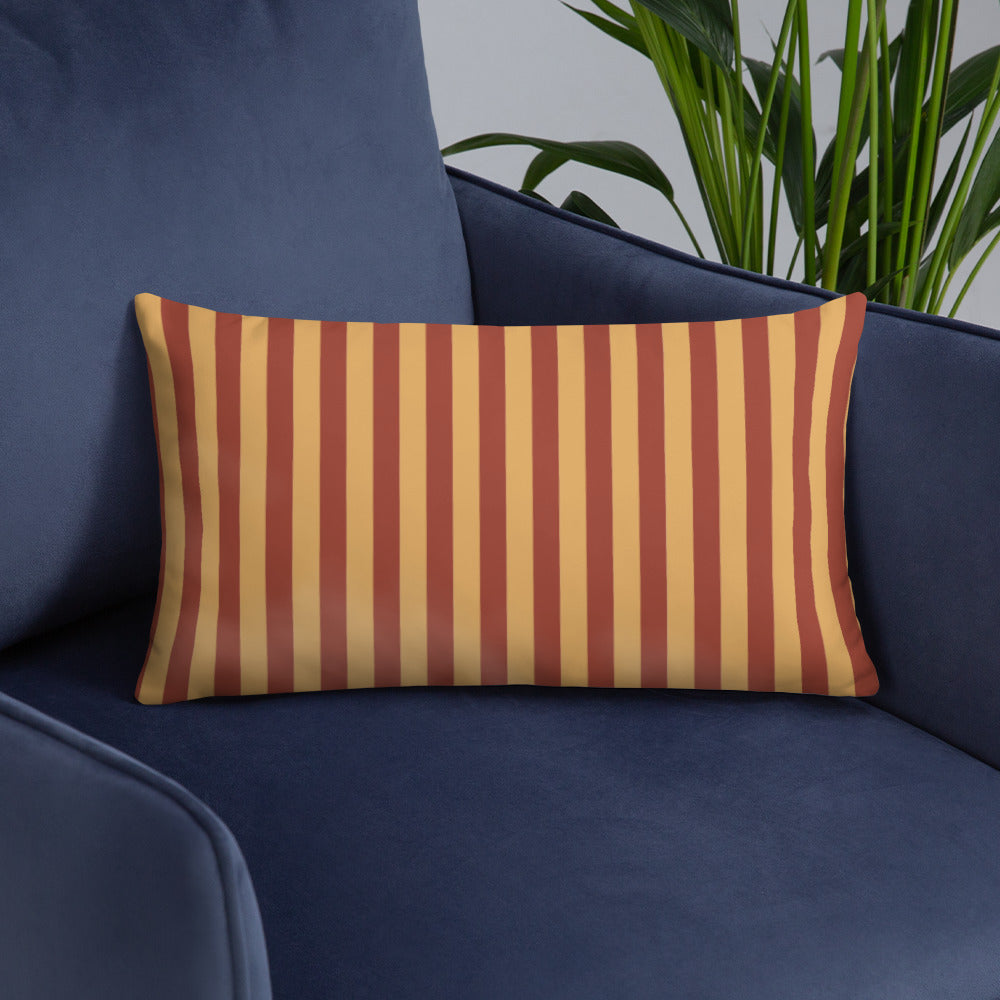 Pillow or Lumbar Bar Pillow Braniff Alexander Girard Aircraft Interior Design 1965 Rusty Cream Stripe