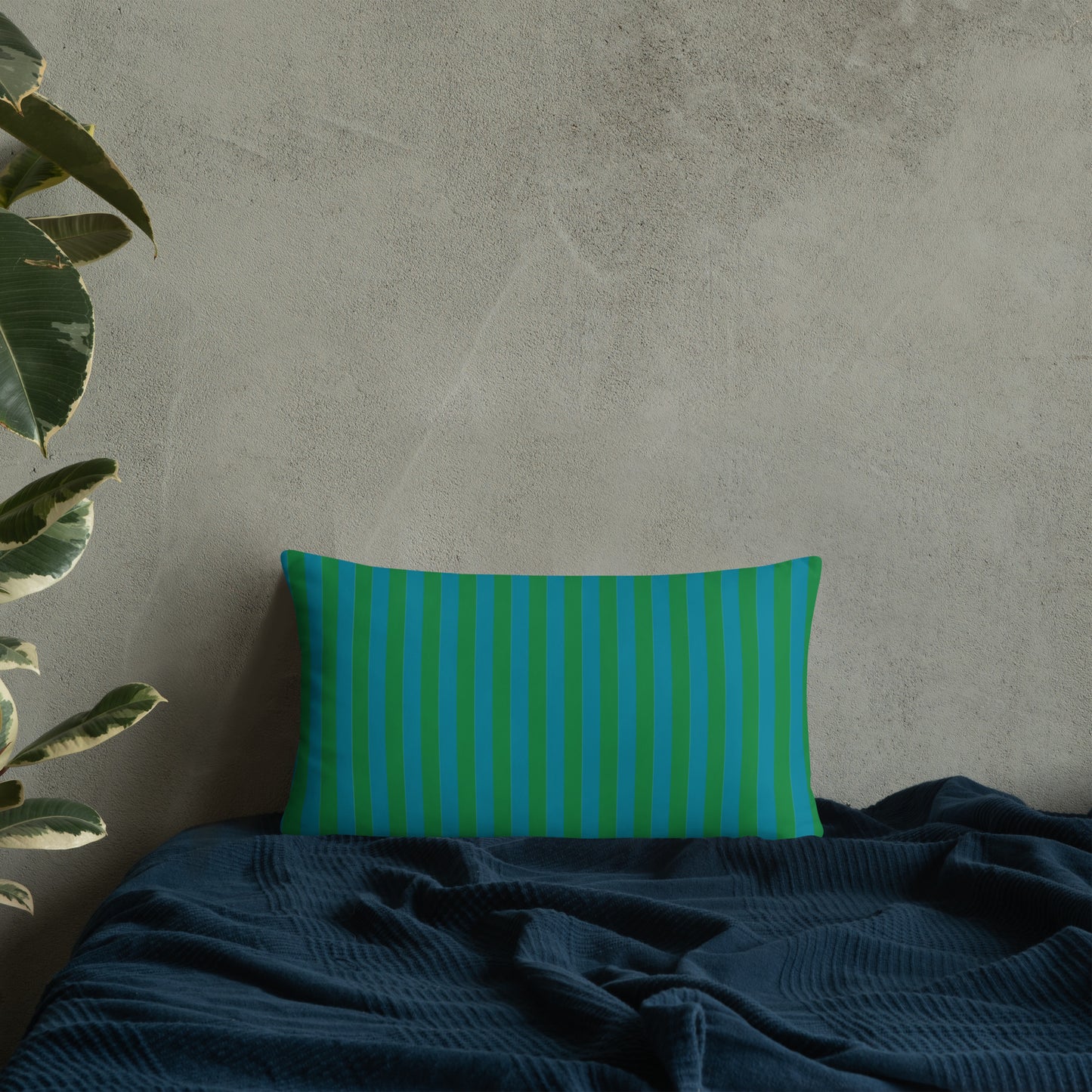 Pillow or Lumbar Bar Pillow Braniff Alexander Girard Aircraft Interior Design 1965 Green Blue