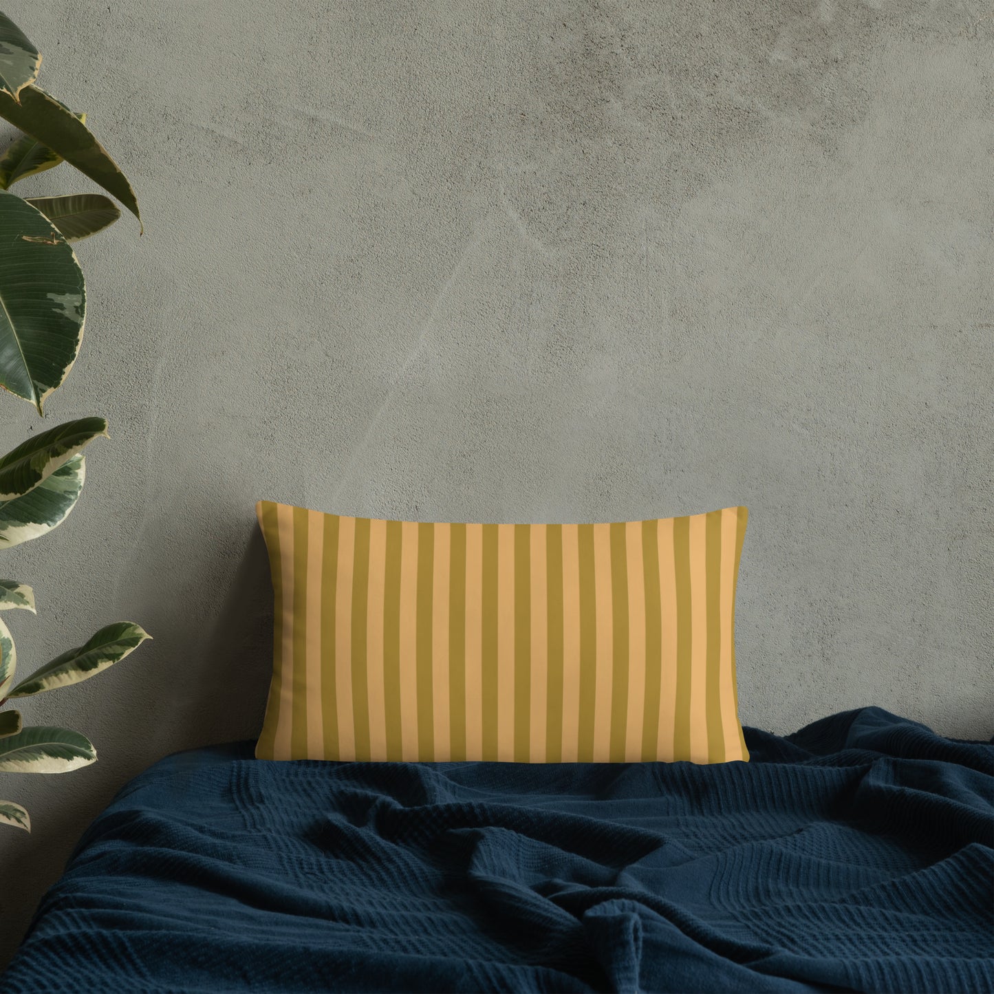 Pillow or Lumbar Bar Pillow Braniff Alexander Girard Aircraft Interior Design 1965 Cream Green Stripe
