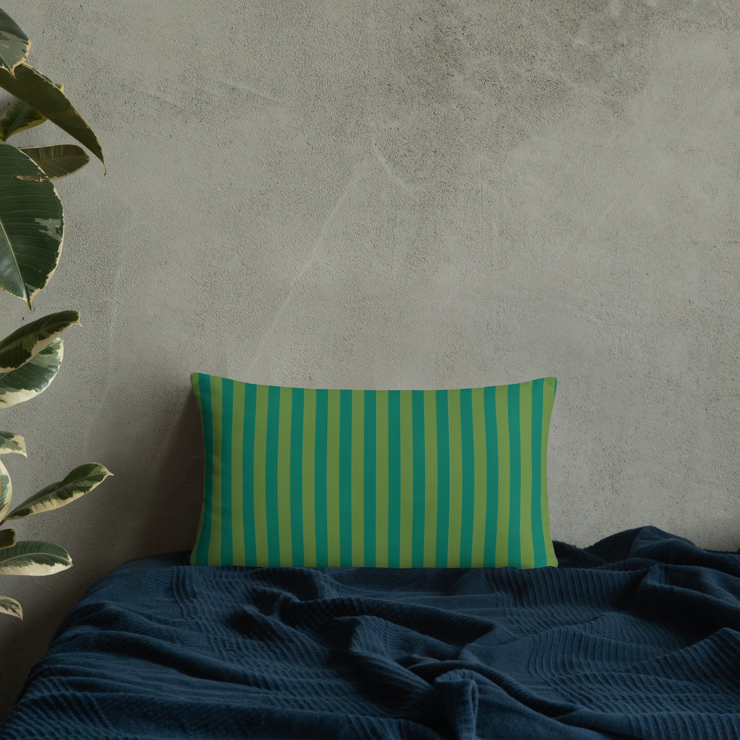 Pillow or Lumbar Bar Pillow Braniff Alexander Girard Aircraft Interior Design 1965 Green Green Stripe