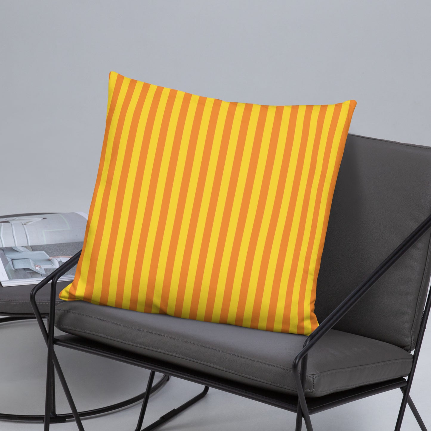 Pillow or Lumbar Bar Pillow Braniff Alexander Girard Aircraft Interior Design 1965 Orange Yellow Stripe