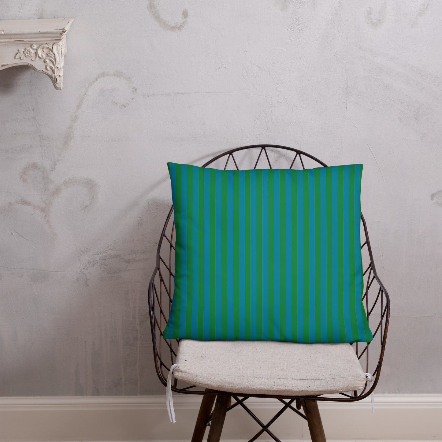 Pillow or Lumbar Bar Pillow Braniff Alexander Girard Aircraft Interior Design 1965 Green Blue