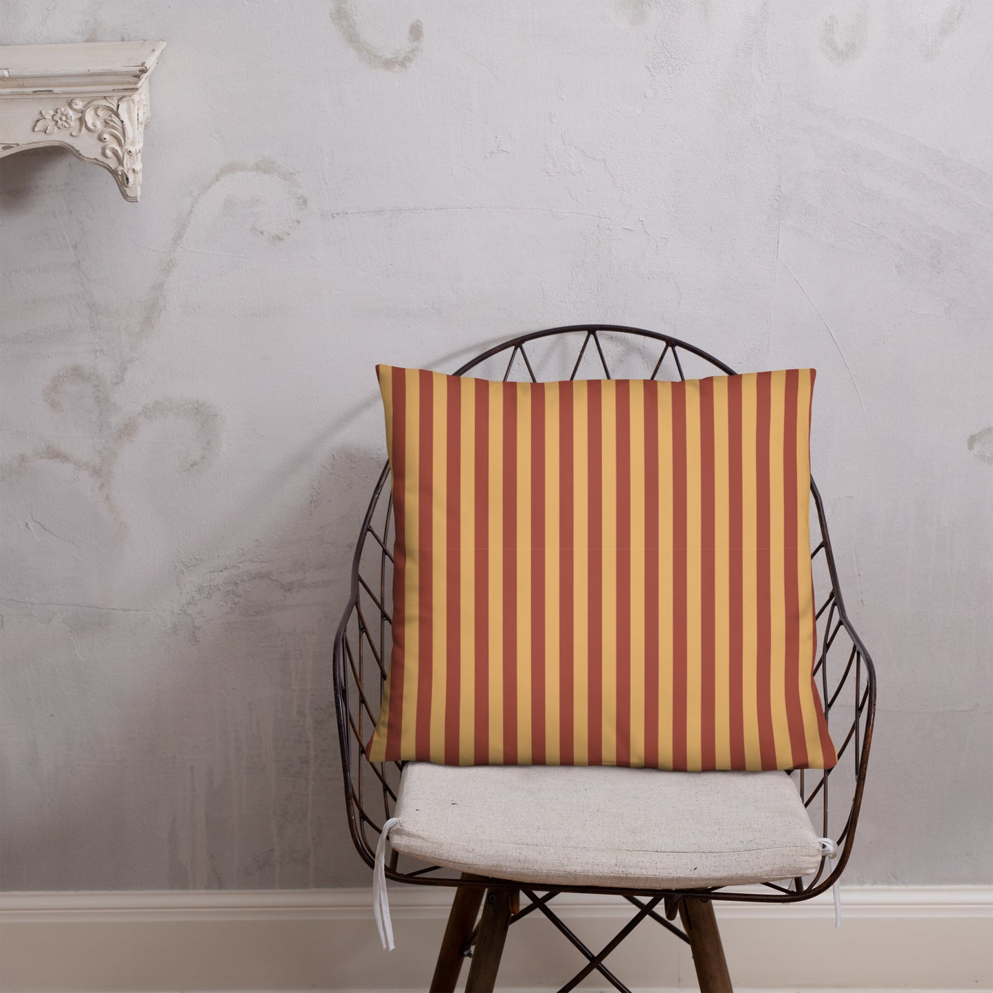 Pillow or Lumbar Bar Pillow Braniff Alexander Girard Aircraft Interior Design 1965 Rusty Cream Stripe