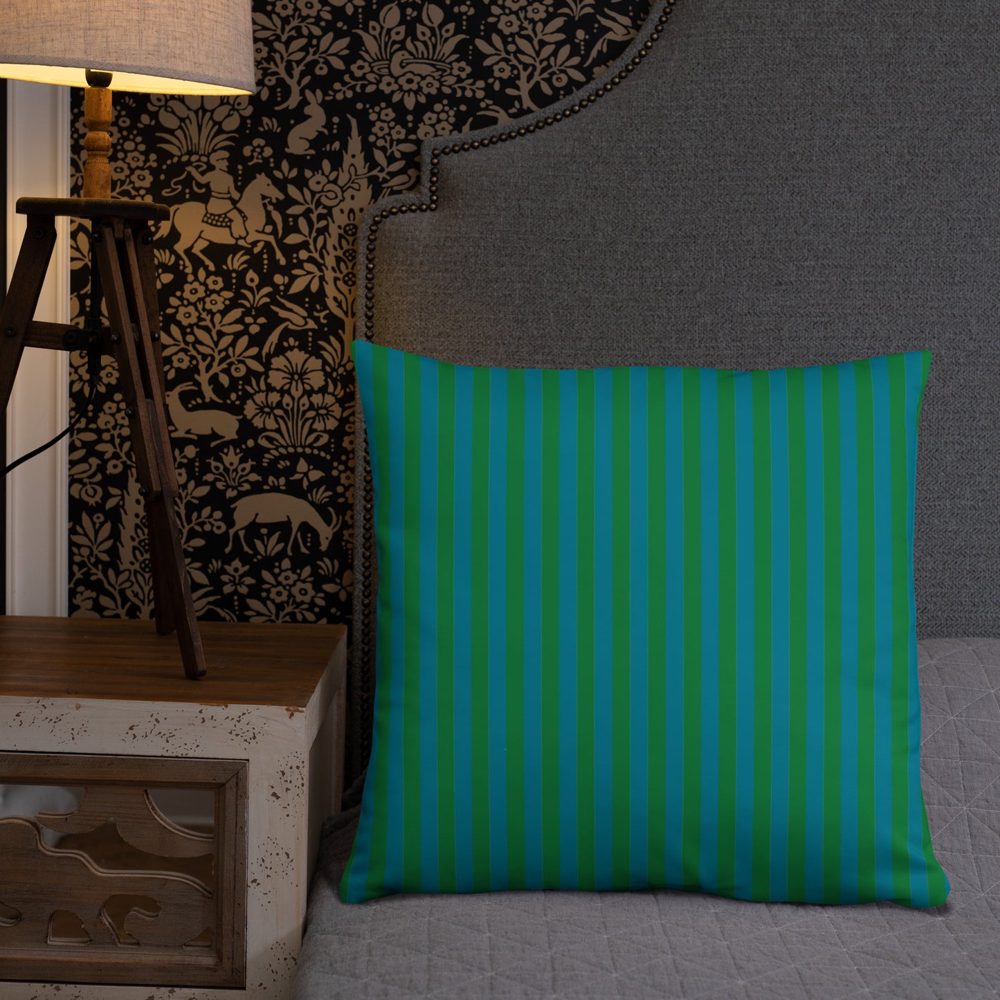 Pillow or Lumbar Bar Pillow Braniff Alexander Girard Aircraft Interior Design 1965 Green Blue