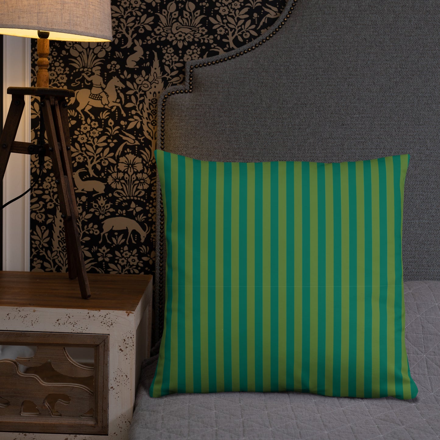 Pillow or Lumbar Bar Pillow Braniff Alexander Girard Aircraft Interior Design 1965 Green Green Stripe