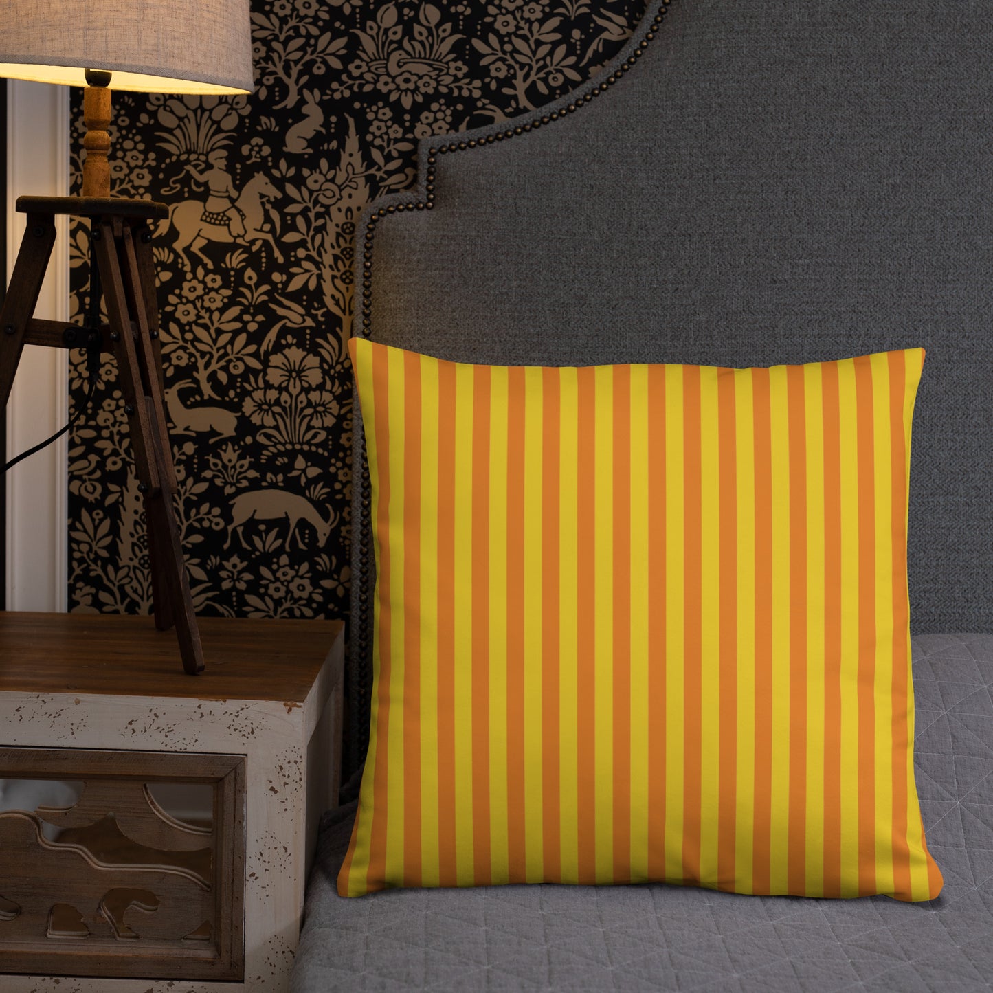 Pillow or Lumbar Bar Pillow Braniff Alexander Girard Aircraft Interior Design 1965 Orange Yellow Stripe