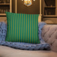 Pillow or Lumbar Bar Pillow Braniff Alexander Girard Aircraft Interior Design 1965 Green Green Stripe