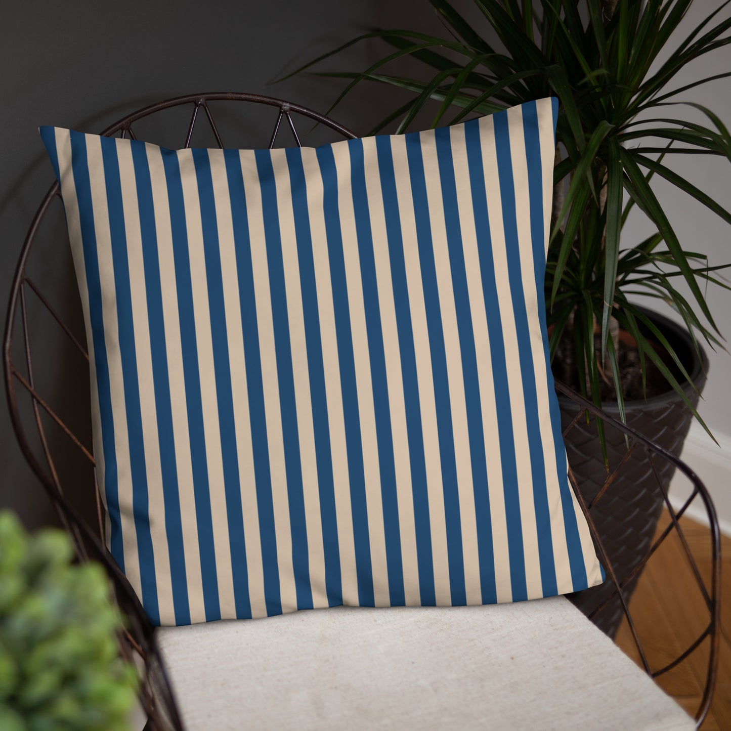 Pillow or Lumbar Bar Pillow Braniff Alexander Girard Aircraft Interior Design 1965 Navy Cream