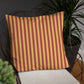 Pillow or Lumbar Bar Pillow Braniff Alexander Girard Aircraft Interior Design 1965 Rusty Cream Stripe
