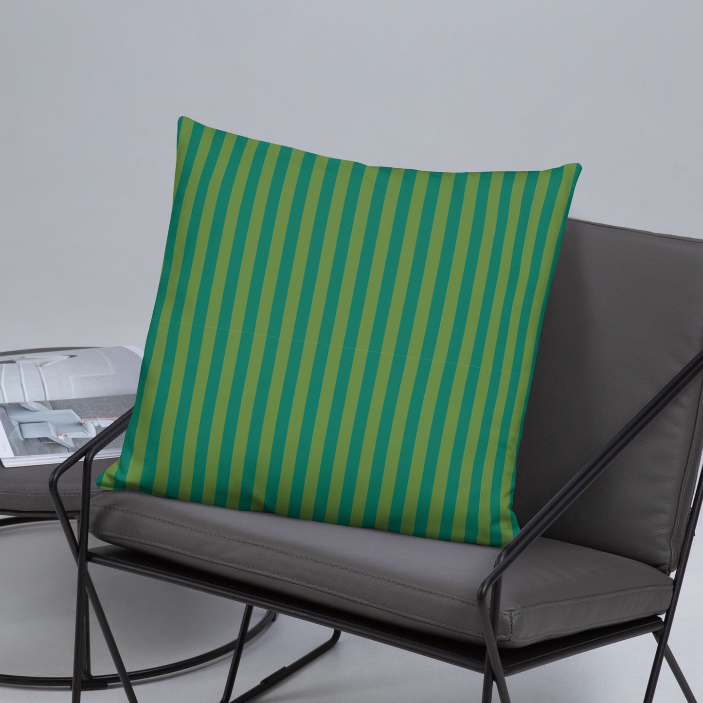 Pillow or Lumbar Bar Pillow Braniff Alexander Girard Aircraft Interior Design 1965 Green Green Stripe