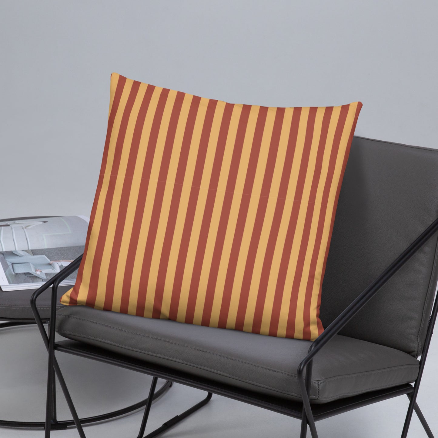 Pillow or Lumbar Bar Pillow Braniff Alexander Girard Aircraft Interior Design 1965 Rusty Cream Stripe