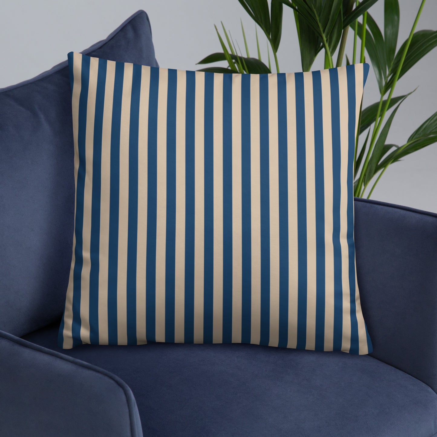 Pillow or Lumbar Bar Pillow Braniff Alexander Girard Aircraft Interior Design 1965 Navy Cream