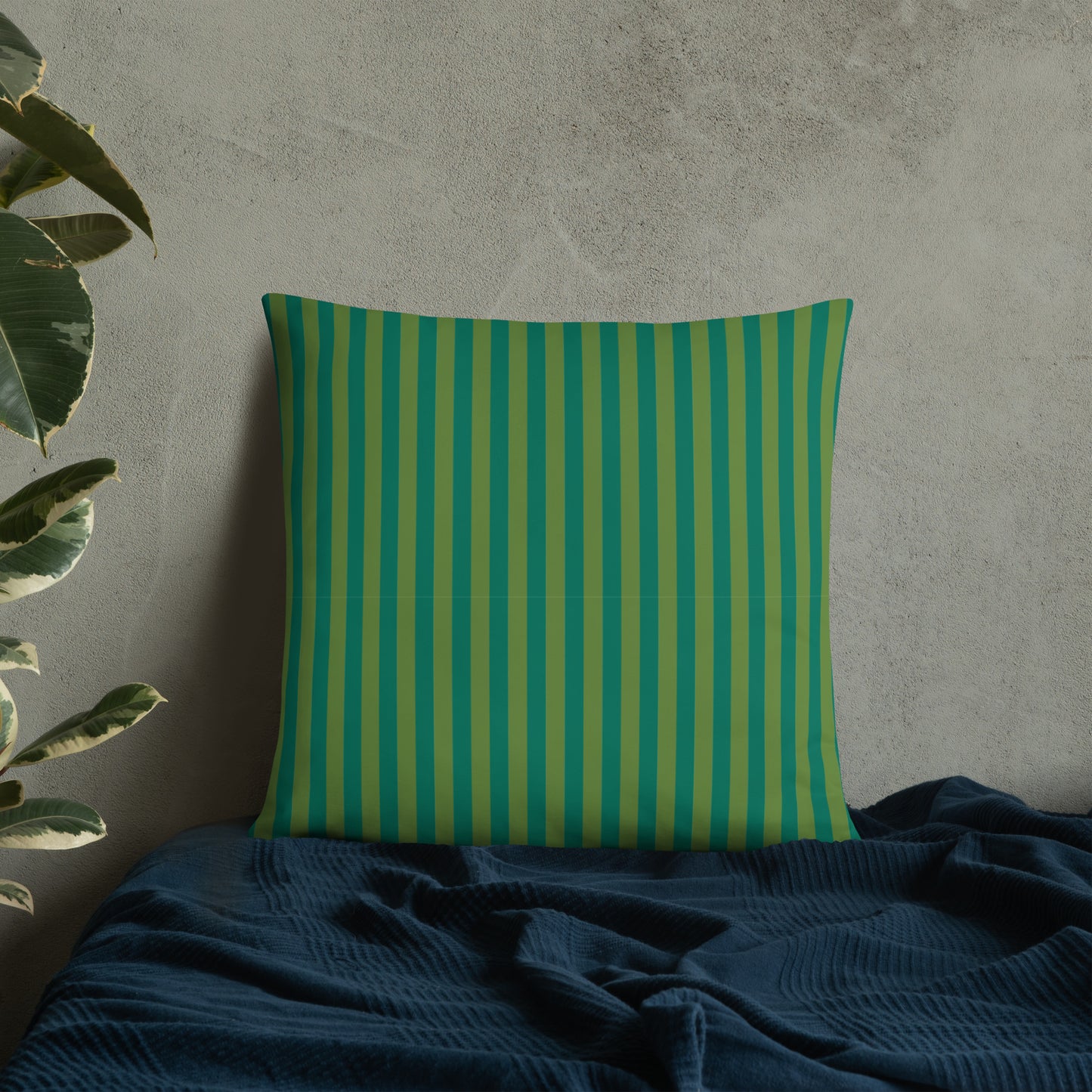 Pillow or Lumbar Bar Pillow Braniff Alexander Girard Aircraft Interior Design 1965 Green Green Stripe