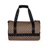 Duffle Gym Bag with Alexander Girard End of the Plain Plane Aircraft Interior Purple Mustard Check