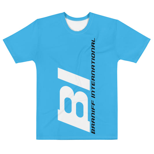 Short Sleeve Shirt Mens Womens Braniff End of the Plain Plane Alexander Girard BI Logo 1965 New Medium Blue