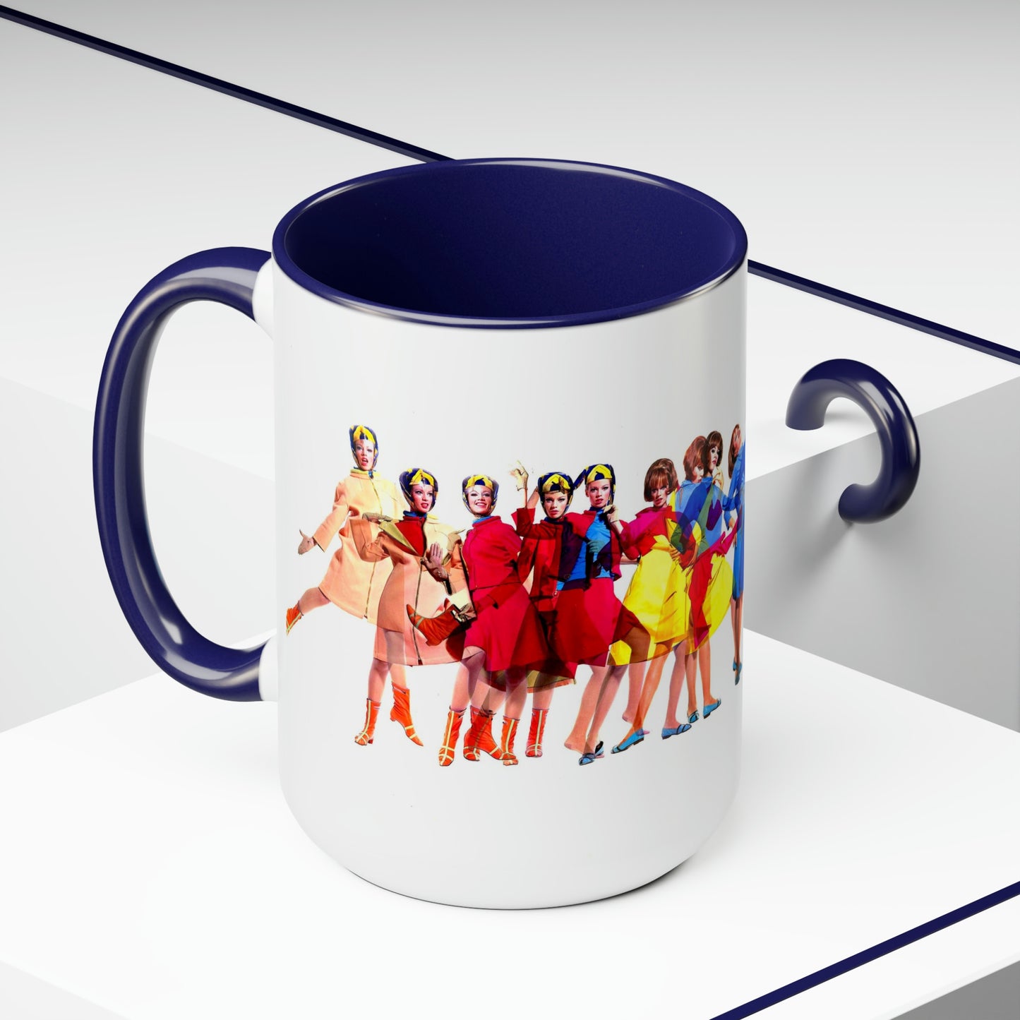 Coffee Mug 11 oz Braniff Air Strip I at 35000 Feet with Blue Interior