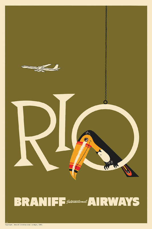 Braniff Rio Toucan Welcome to Brazil, 1959 [Olive] - Premium Open Edition