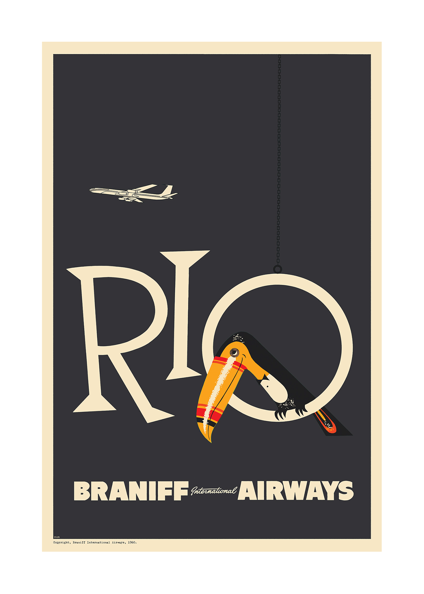 Braniff Rio Toucan Welcome to Brazil, 1959 [Graphite] - Premium Open Edition