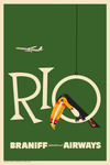 Braniff Rio Toucan Welcome to Brazil, 1959 [Forest green] - Premium Open Edition