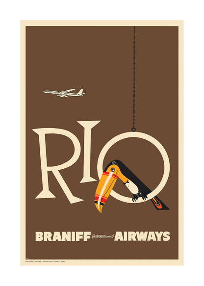 Braniff Rio Toucan Welcome to Brazil, 1959 [Brown] - Premium Open Edition