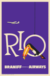 Braniff Rio Toucan Welcome to Brazil, 1959 [Purple] - Premium Open Edition