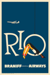Braniff Rio Toucan Welcome to Brazil, 1959 [Navy] - Premium Open Edition
