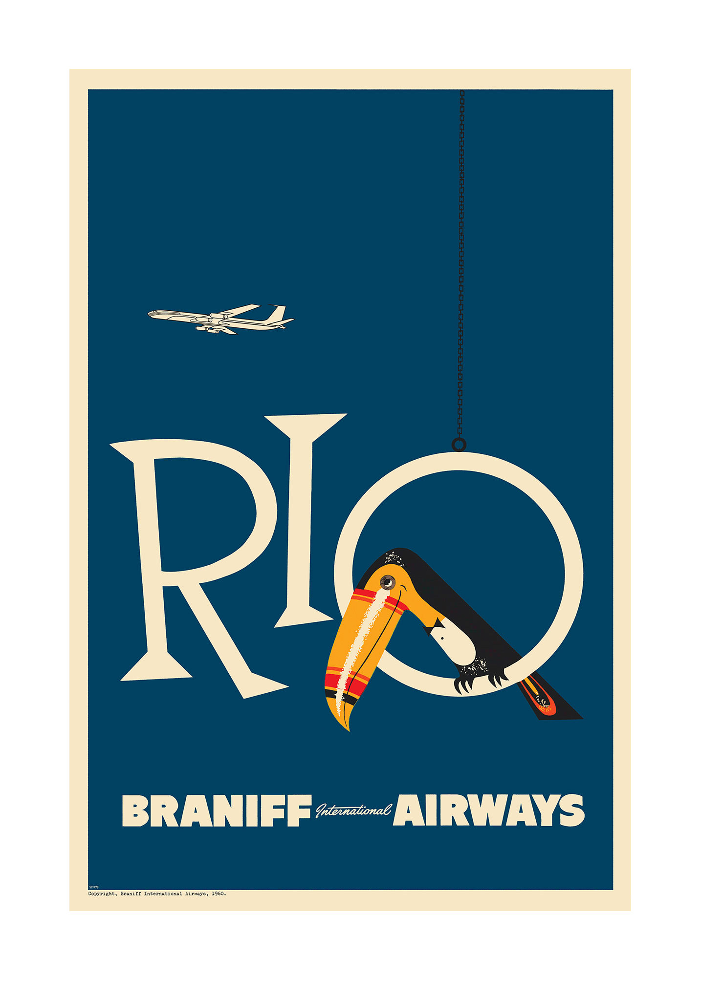 Braniff Rio Toucan Welcome to Brazil, 1959 [Navy] - Premium Open Edition