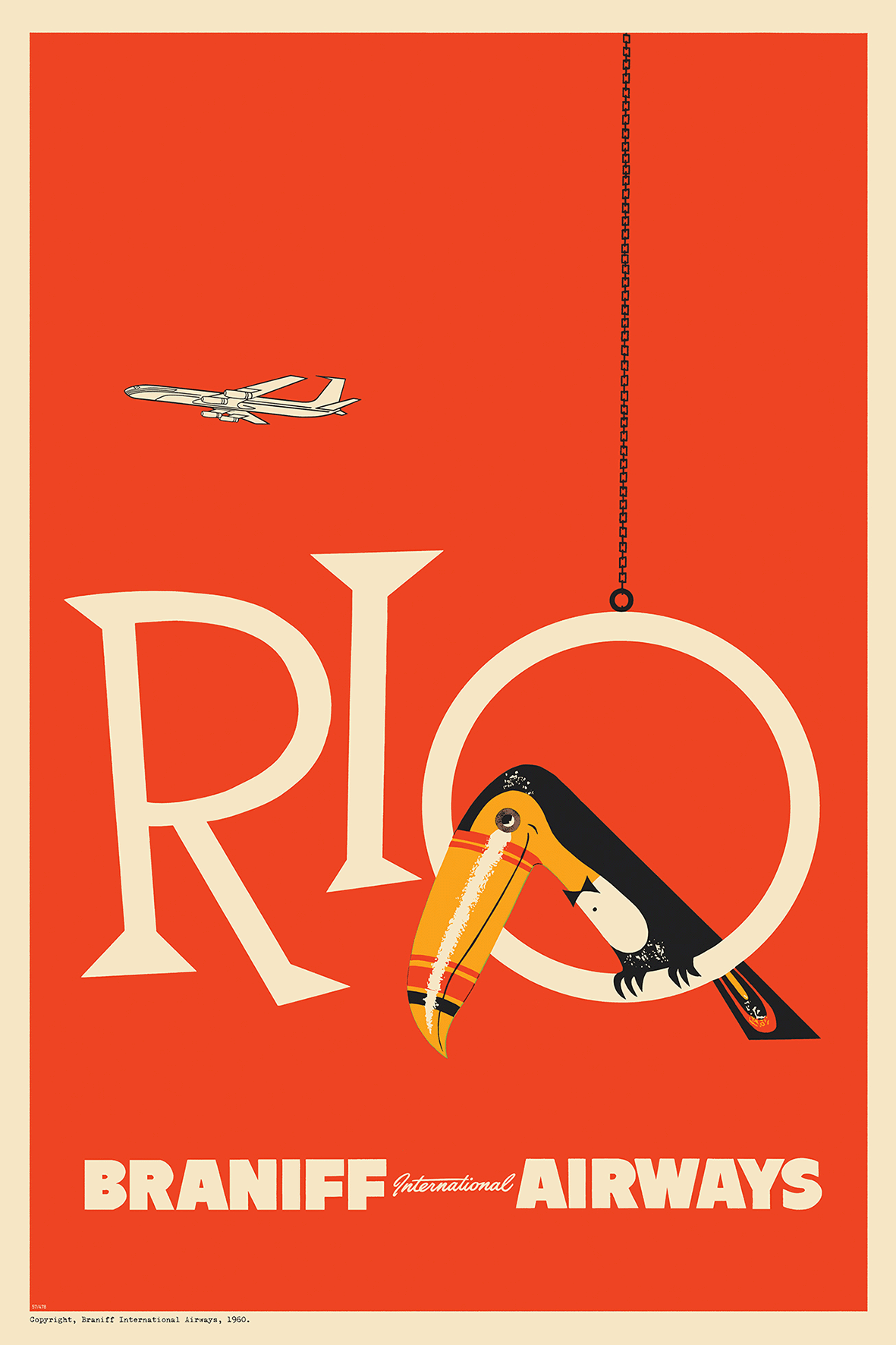 Braniff Rio Toucan Welcome to Brazil, 1959 [Orange] - Premium Open Edition