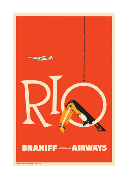 Braniff Rio Toucan Welcome to Brazil, 1959 [Orange] - Premium Open Edition