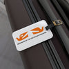 Luggage Tag Personalized Original Braniff Back to Back Bluebird BI Font Orange