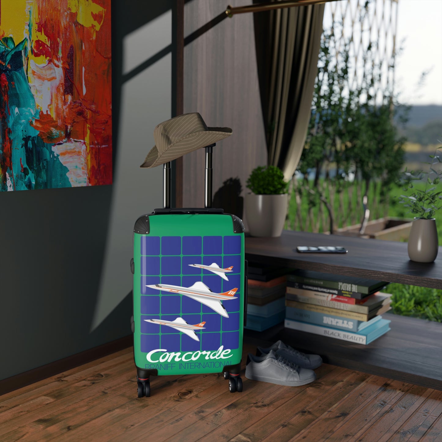 Braniff Ultra Space Jet Luggage Suitcase Concorde Green