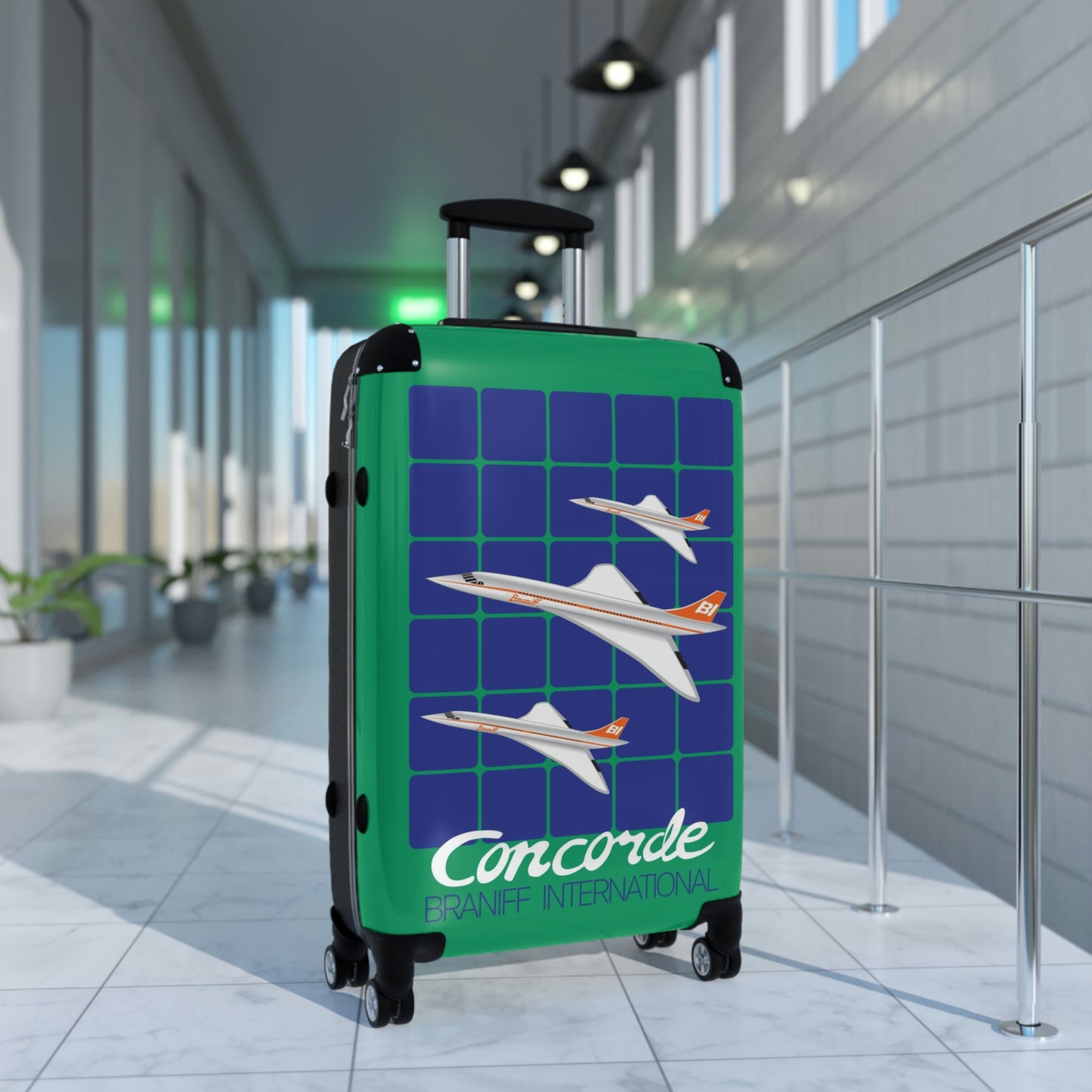 Braniff Ultra Space Jet Luggage Suitcase Concorde Green