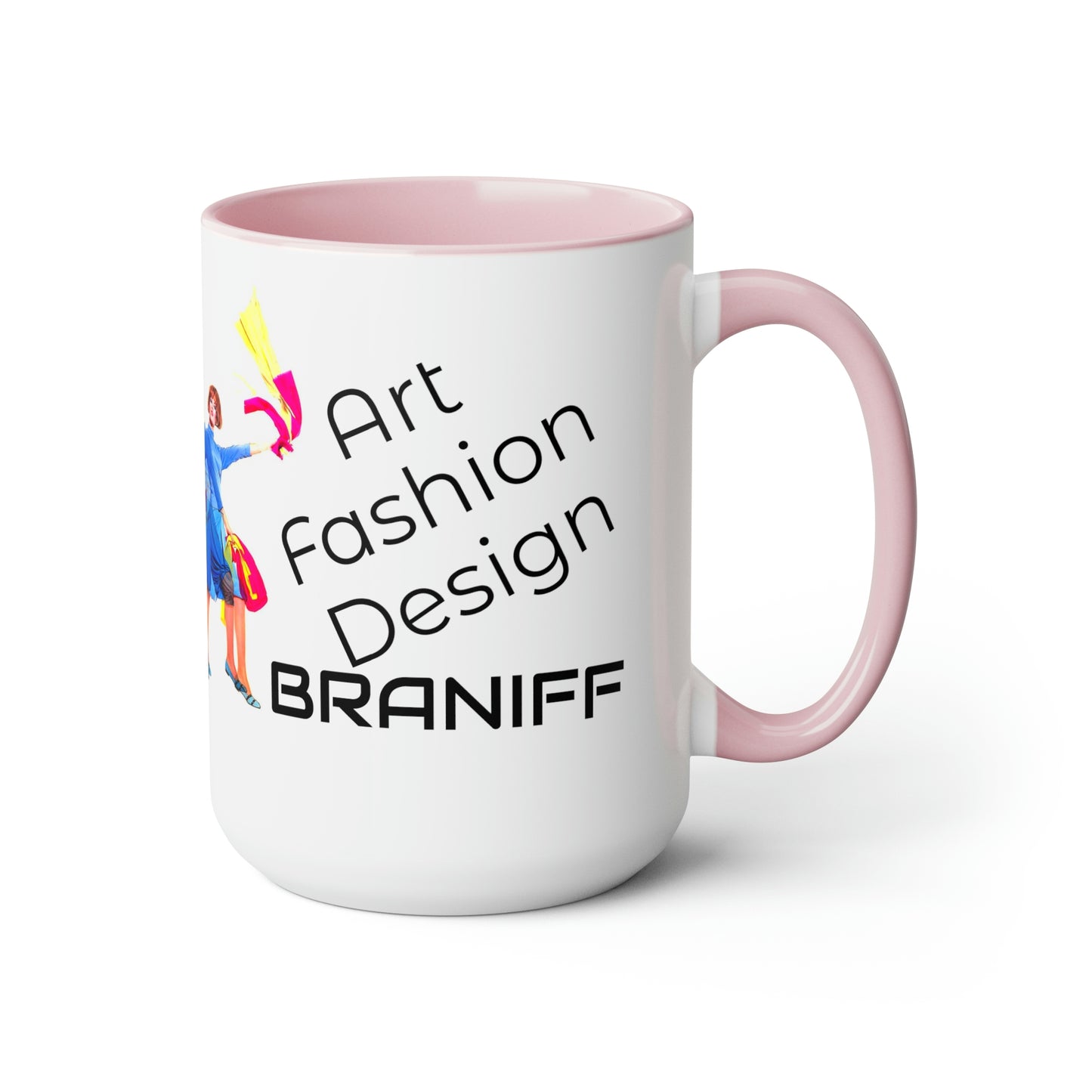 Coffee Mug 11 oz Braniff Air Strip I at 35000 Feet with Blue Interior